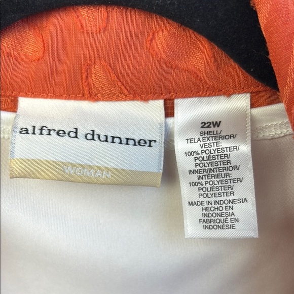Alfred Dunner Vibrant Orange Button-Up Blouse size 22W - Picture 4 of 6